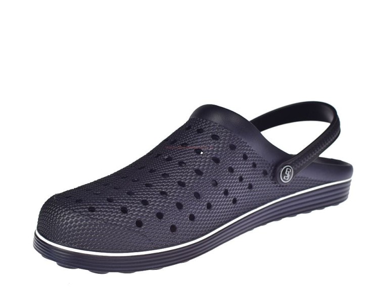 Duże męskie kroksy z pełną cholewką i paskiem na piętę w kolorze navy