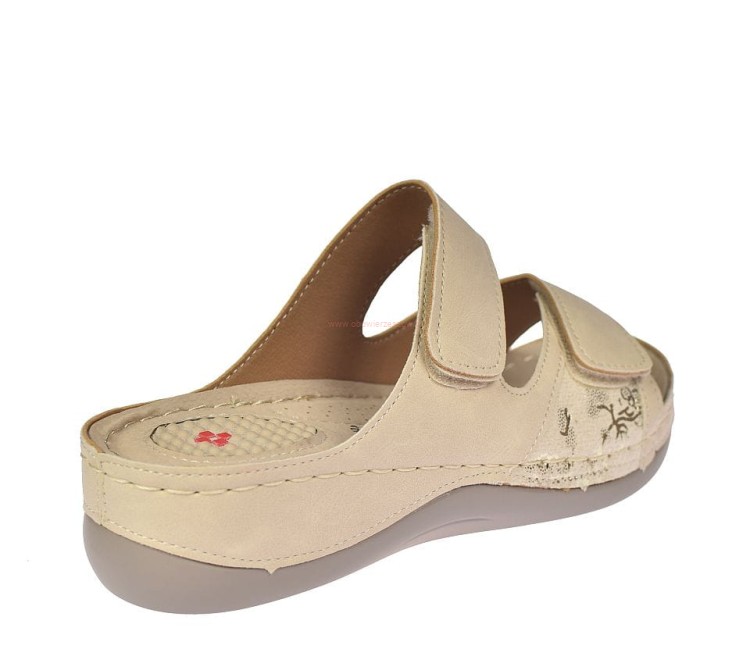 Klapki zdrowotne damskie na koturnie z miękką strefą na piętę – Skotnicki KL-3-3017