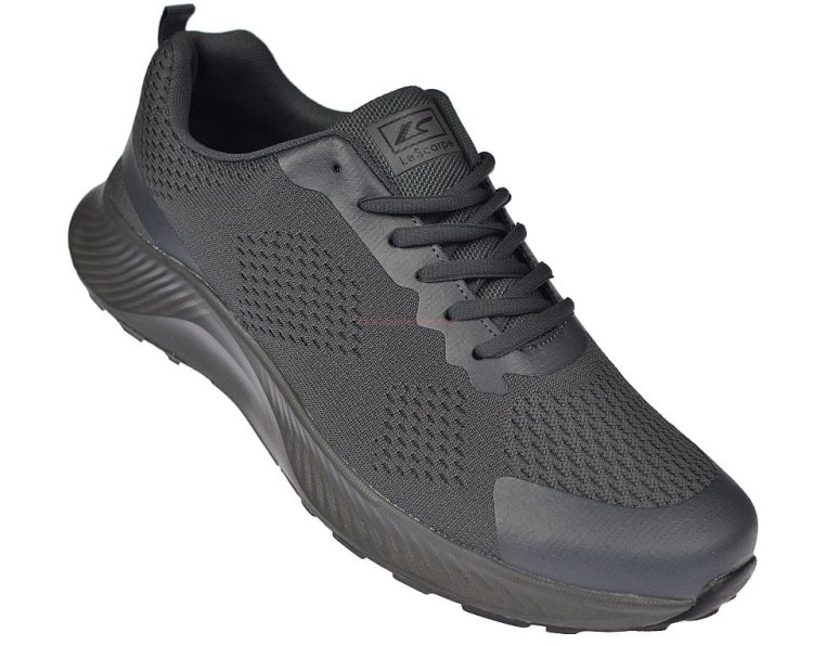 Szare buty sportowe męskie Lin Shi A8259 z siatkową cholewką i piankową podeszwą EVA