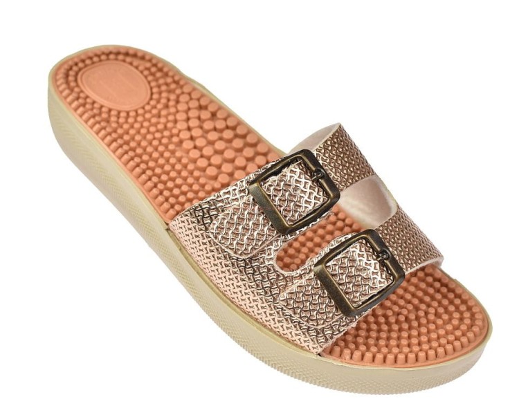 Włoskie klapki fakirki damskie z kolcami na koturnie na dwa paski