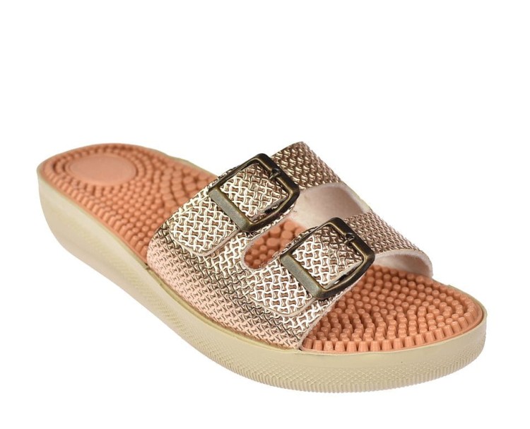 Klapki damskie z akupresurą i regulowanymi paskami Sanitas