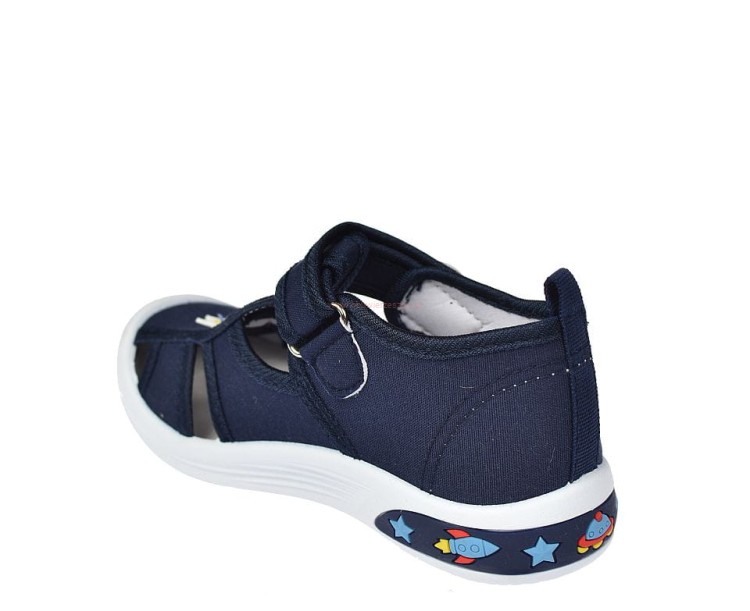 Sandały tekstylne na rzepy dziecięce trampki na białej podeszwie