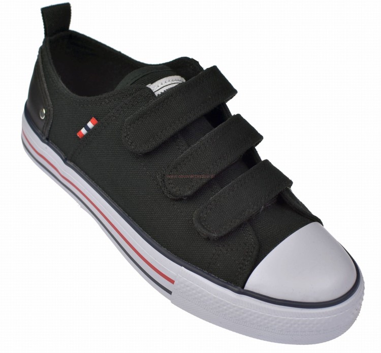 Trampki na rzepy czarne American LH 118