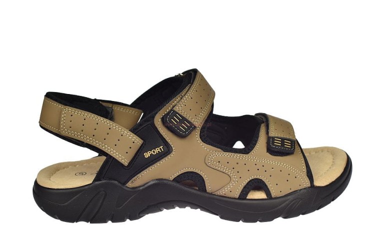 Duże sandały męskie z odpinanym paskiem na pięcie