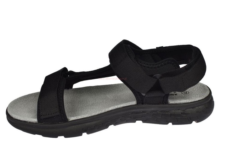 Sandały męskie paski na rzepy skórzana wkładka