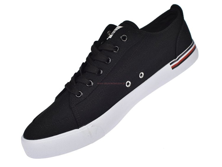 Trampki męskie American Club LH113 czarne – widok z boku