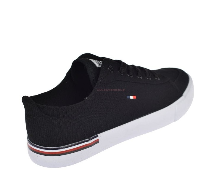 Czarne trampki męskie American Club – widok z tyłu