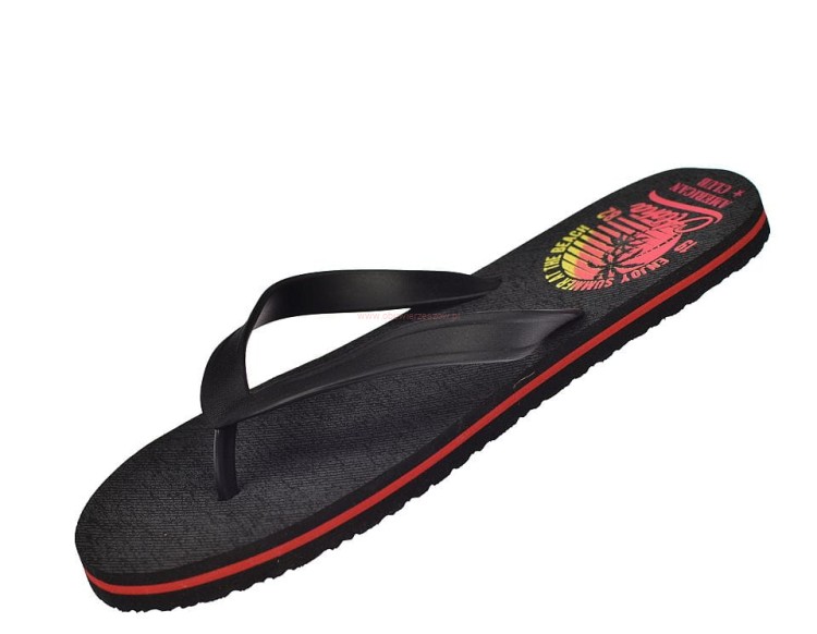 Czarne japonki męskie American Club JP 01/20 z gumowym paskiem