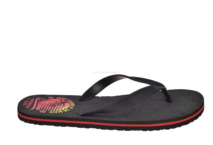 Widok z boku na czarne japonki American Club JP01/20