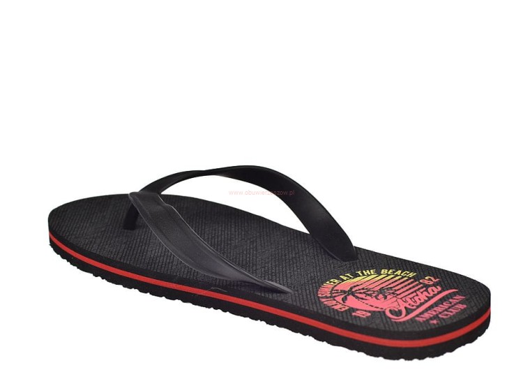 Zbliżenie na gumowy pasek japonek JP01/20 – kolor czarny