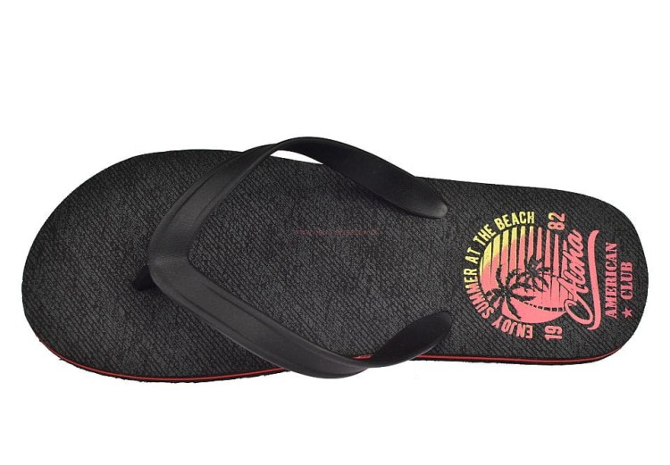 Podeszwa z nadrukiem – czarne japonki męskie American Club