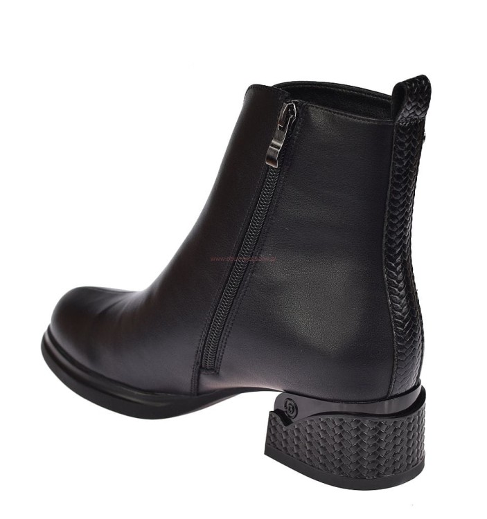 wygodne botki damskie czarne skórzane jesień zima