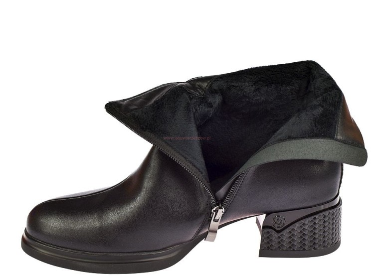 Ocieplane botki damskie ze skóry naturalnej