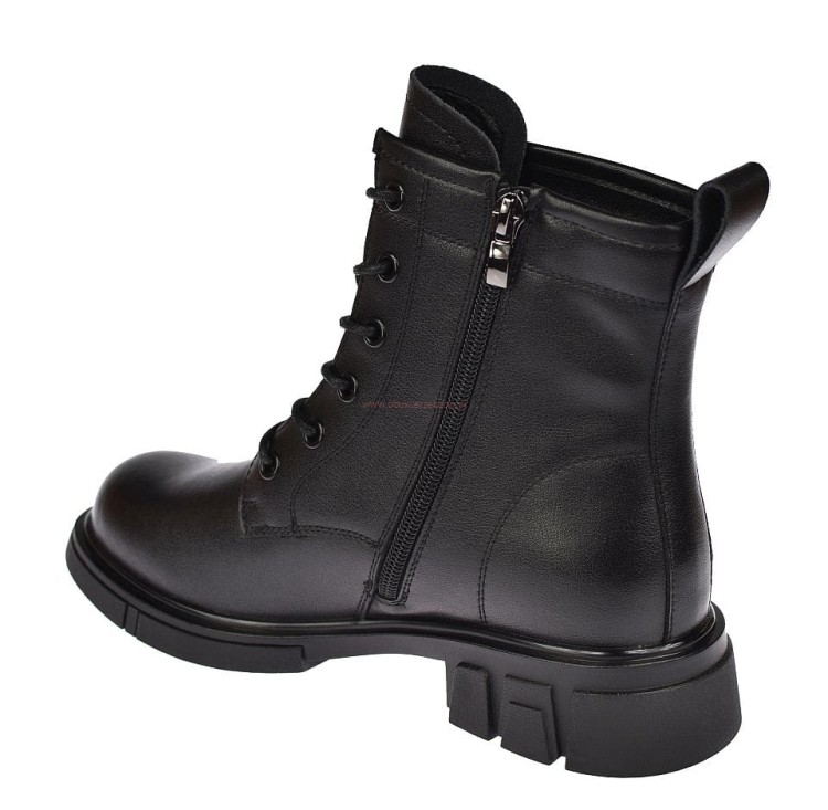 Eleganckie botki damskie skórzane Jankowski JK/B-3-106 czarne z ociepleniem