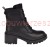 Czarne botki damskie sznurowane na 9 dziurek i na suwak