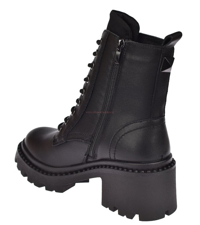 Glany skórzane 9 dziurek suwak damskie botki