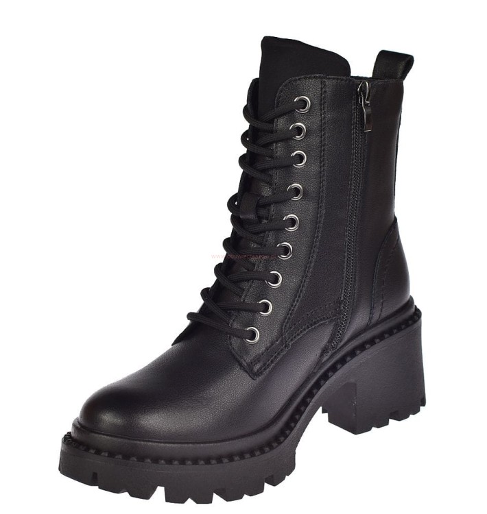 Botki sznurowane damskie ze skóry glany wysokie