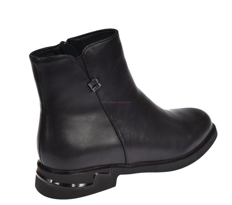 Botki krótkie damskie skórzane na suwak