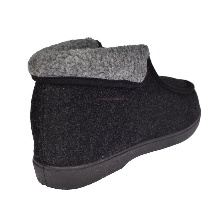 Bambosze męskie filcowe z futerkiem