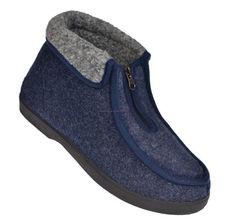 Bambosze filcowe kapcie wysokie z zamkiem