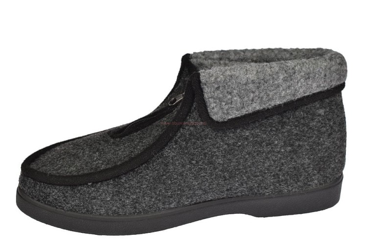 Męskie bambosze ocieplane futerkiem wysokie kapcie