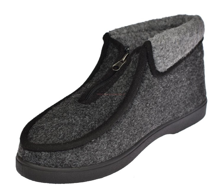 Botki filcowe męskie kapcie ocieplane na zamek