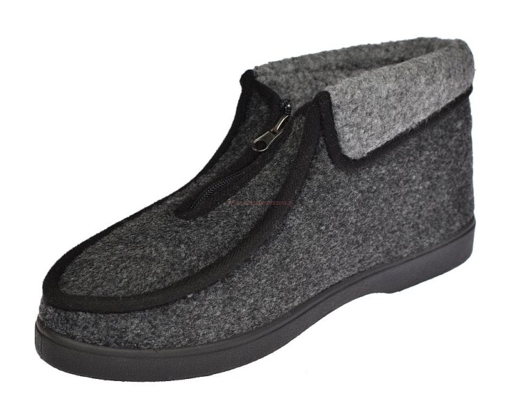 Bambosze wysokie ocieplane na suwak kapcie męskie