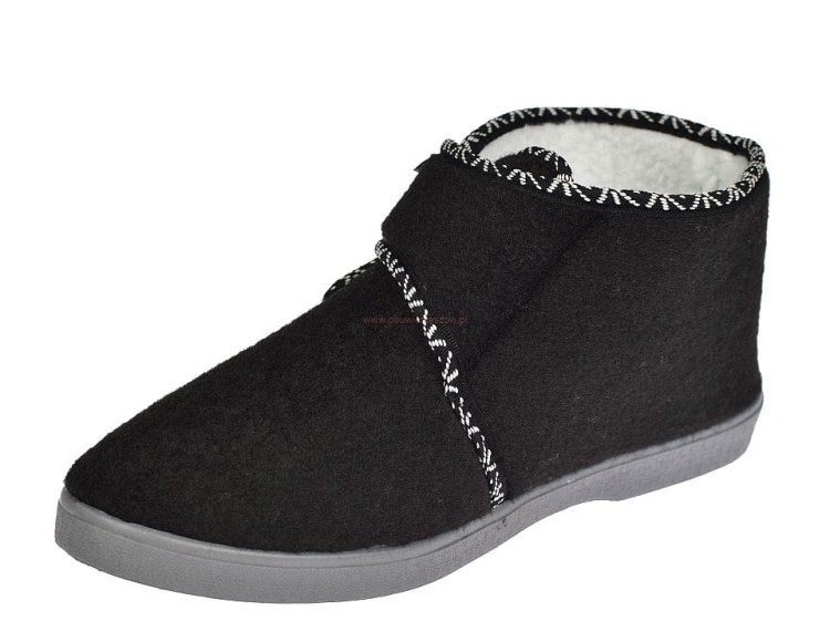 Bambosze filcowe męskie kapcie wysokie ocieplane