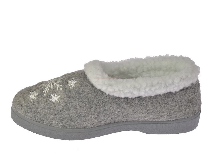 Bambosze ocieplane kapcie wzuwane damskie na zimę