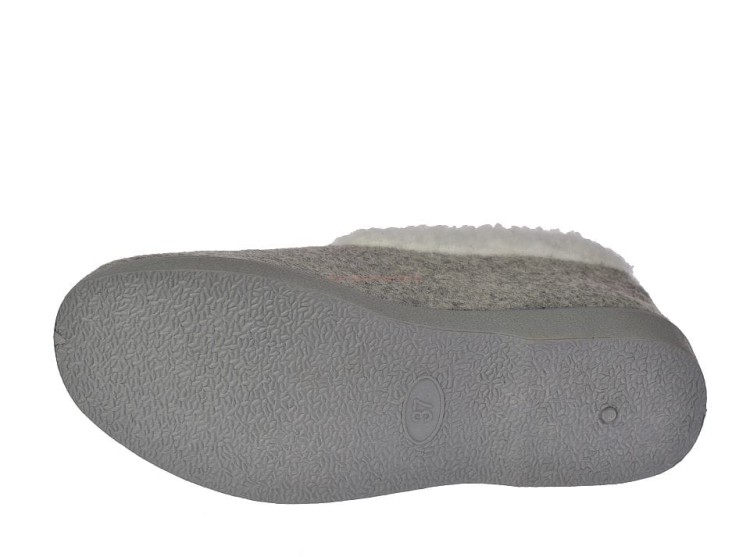 Damskie kapcie B041 jasny popiel – antypoślizgowa podeszwa filcowych bamboszy