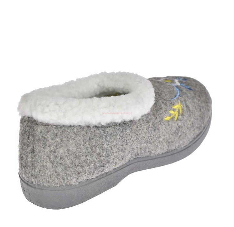 Damskie kapcie B040 jasno szare – antypoślizgowa podeszwa filcowych bamboszy