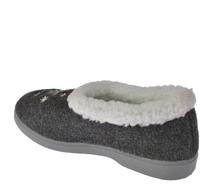 Filcowe kapcie damskie B041 szare – antypoślizgowa podeszwa i lekka konstrukcja