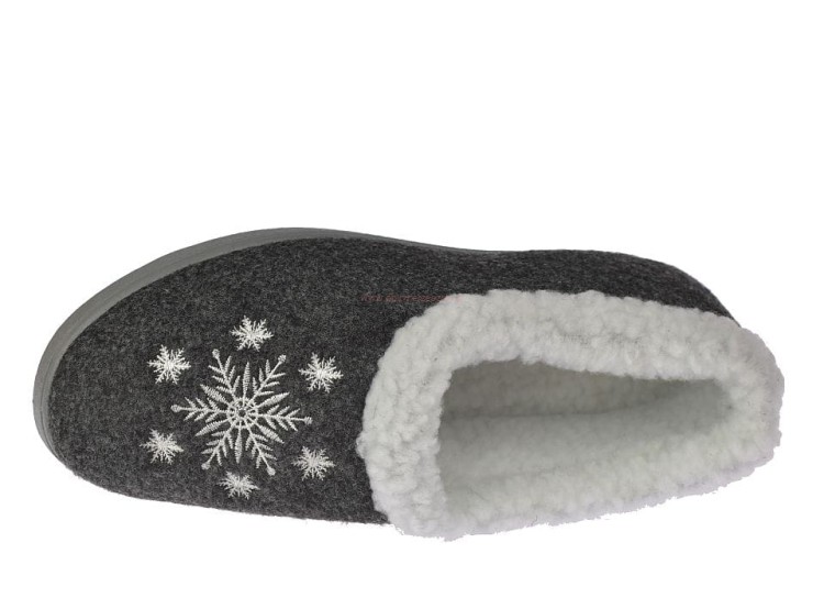 Bambosze filcowe damskie B041 szare – ciepłe, antypoślizgowe i wsuwane kapcie