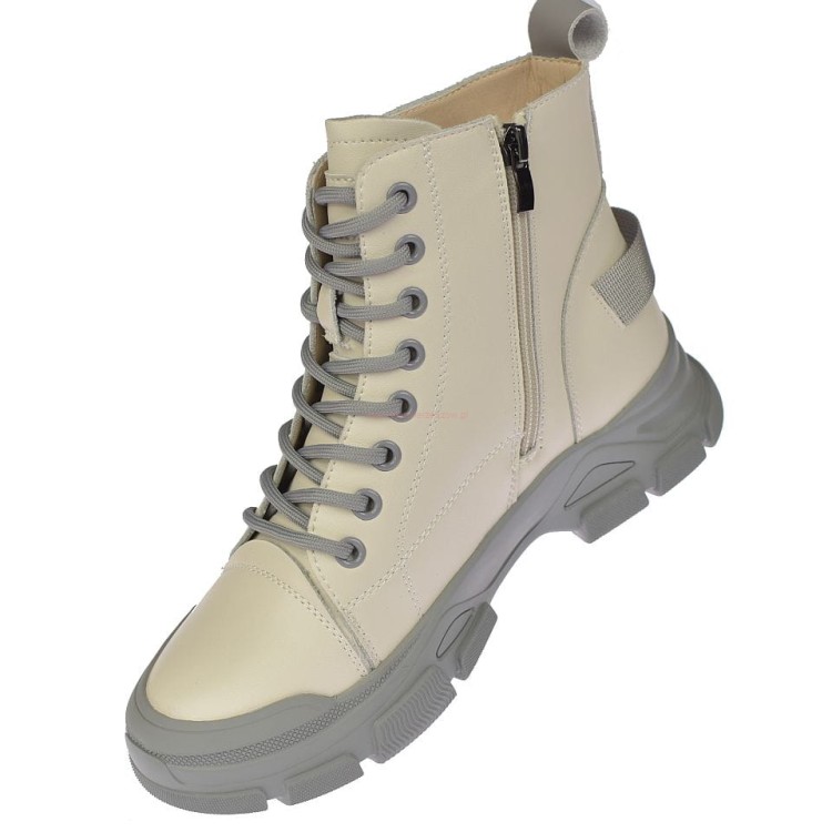 białe trzewiki damskie glany ocieplane futerkiem