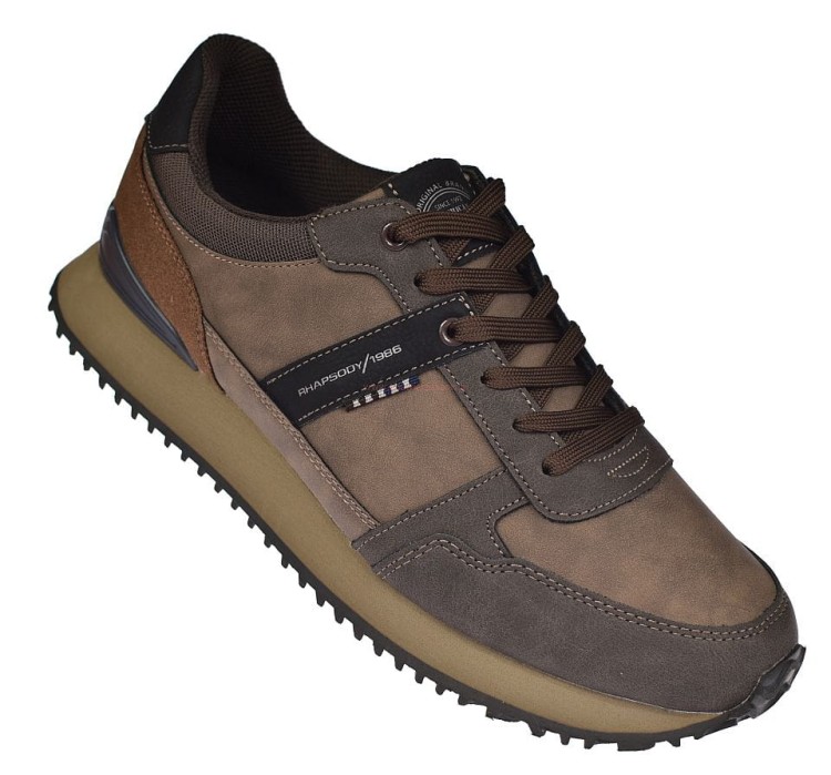 Buty sportowe męskie American Club RH168 Rhapsody brązowe – widok z przodu