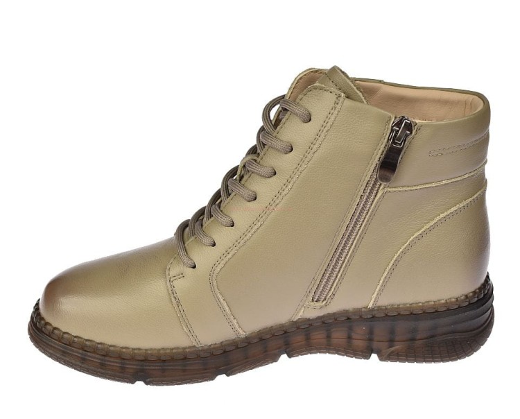 Trzewiki skórzane damskie ocieplane na suwak