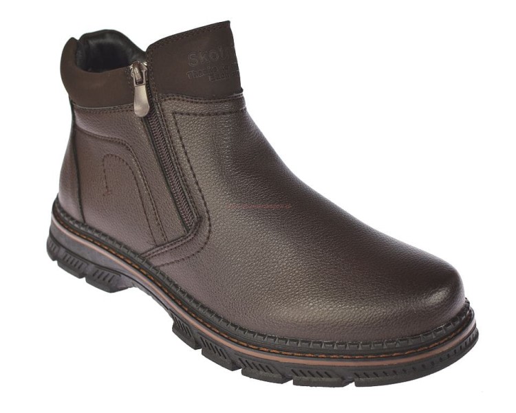 Eleganckie sztyblety męskie brązowe Skotnicki na suwak