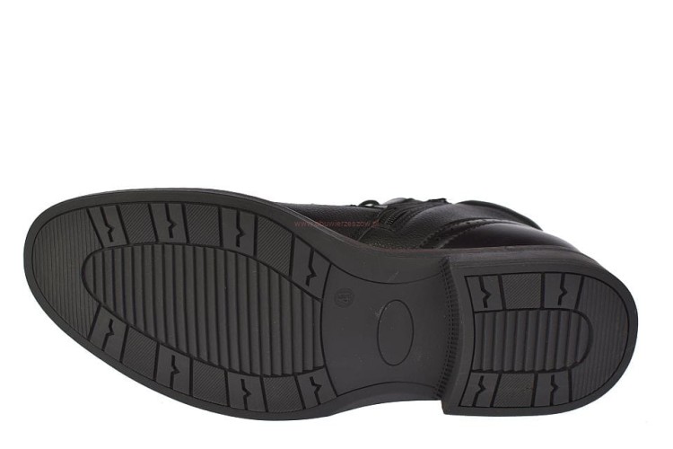 Czarne botki męskie Skotnicki ocieplane zimowe na sznurowadła i suwak