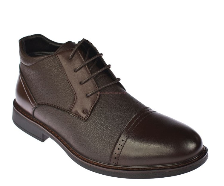 Botki męskie zimowe Skotnicki B-4-0751 brązowa eko skóra