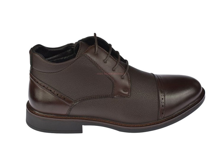 Sztyblety męskie brązowe ocieplane futerkiem Skotnicki