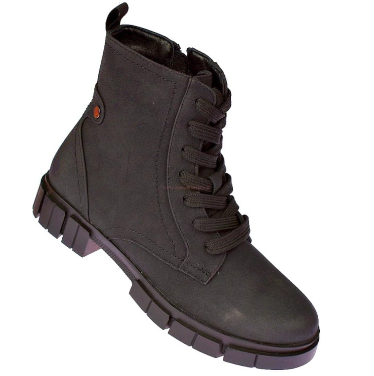 Botki wysokie damskie Skotnicki B-3-1347 czarne matowe przód