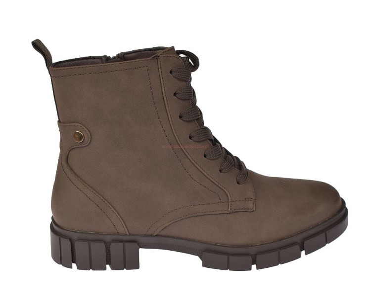 Ocieplane botki damskie Skotnicki B-3-1347 brązowe wnętrze