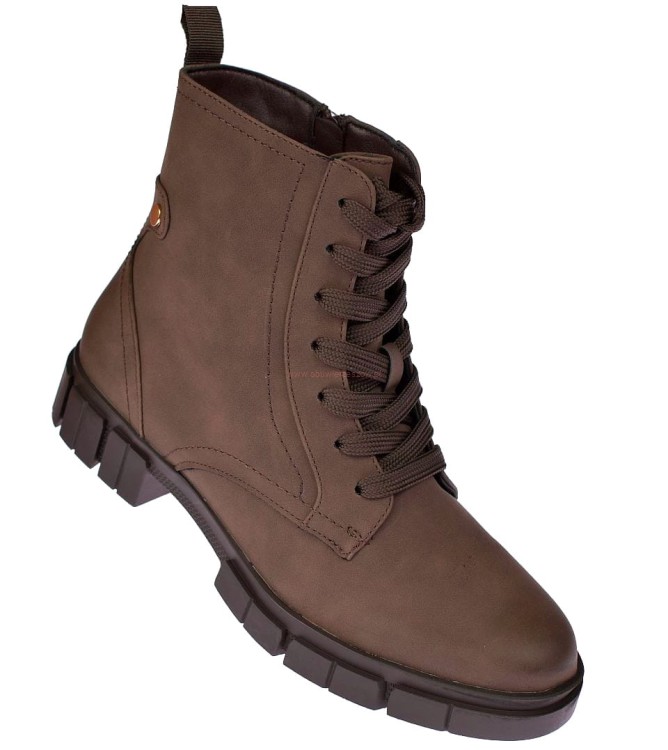 Botki wysokie damskie brązowe Skotnicki B-3-1347 ocieplane