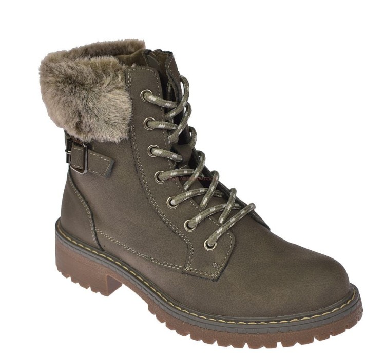 Szare glany damskie Skotnicki B-3-1344 botki z paskiem