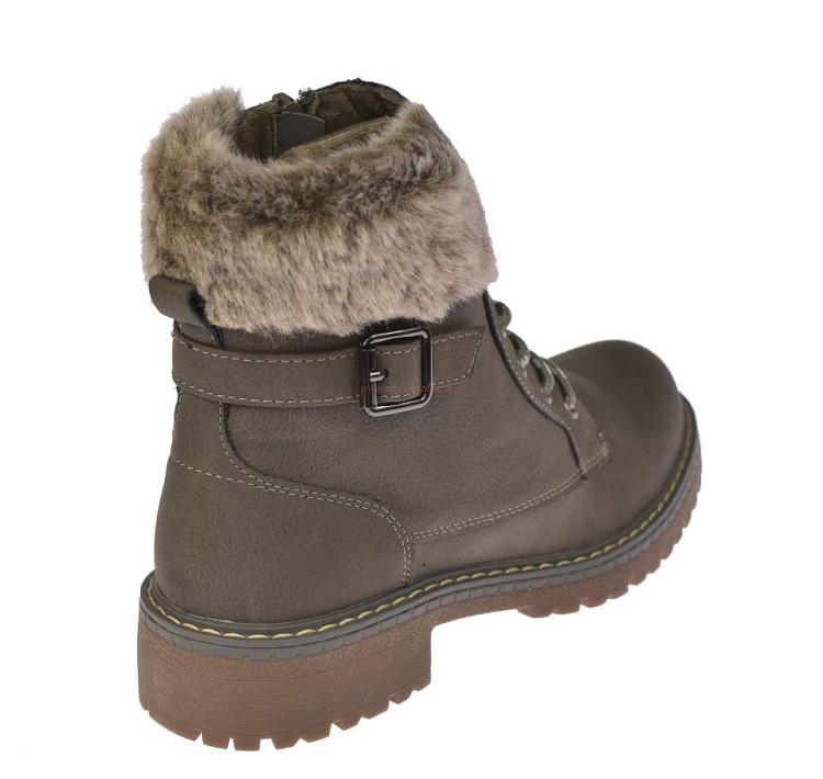 Trapery damskie Skotnicki B-3-1344 szare podeszwa antypoślizgow