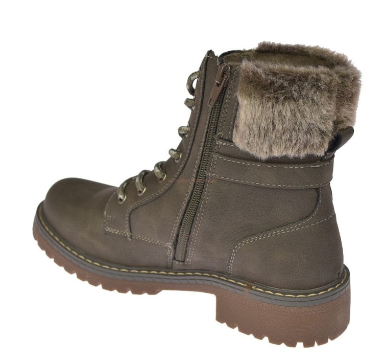 Botki damskie Skotnicki B-3-1344 sznurowane 7 dziurek z suwakiem