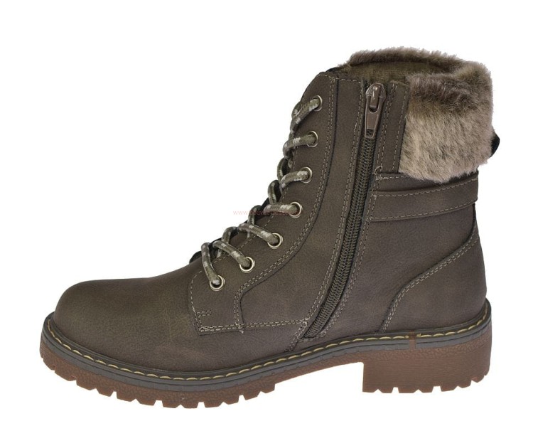 Botki wysokie damskie Skotnicki B-3-1344 szare trapery glany