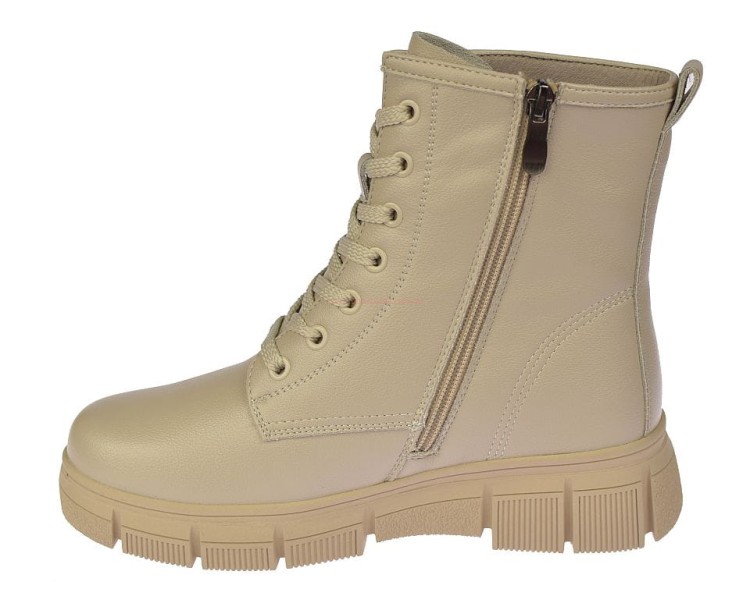 Glany skórzane damskie na zamek i sznurowadła