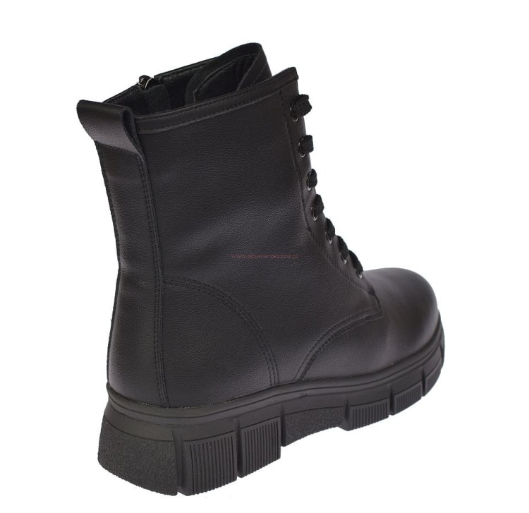 zimowe botki damskie czarne Skotnicki B-31378 z antypoślizgową podeszwą