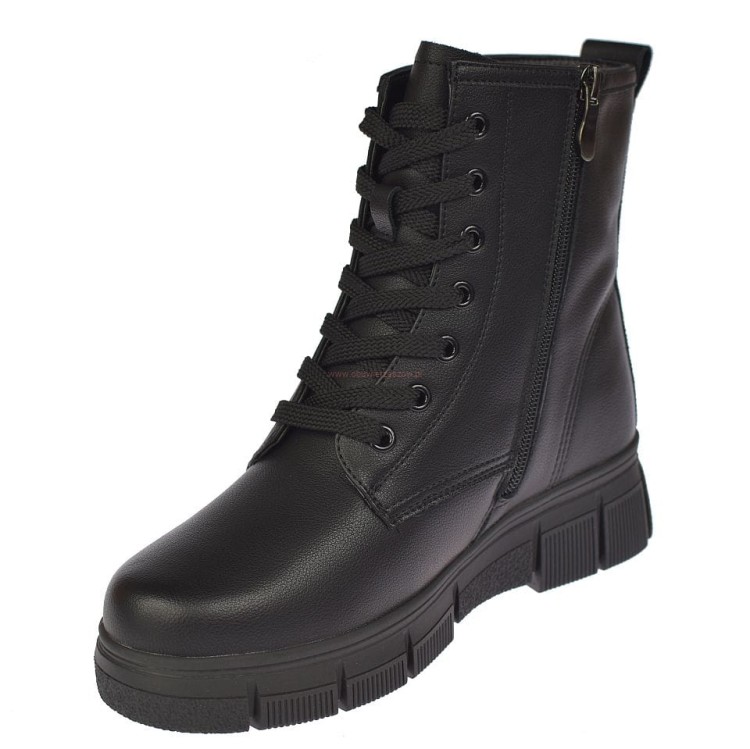 Trzewiki damskie skórzane ocieplane na zamek